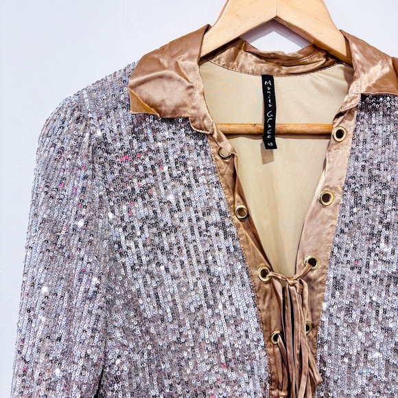 MANILA GRACE Gold sequins dress - Picture 2 of 7